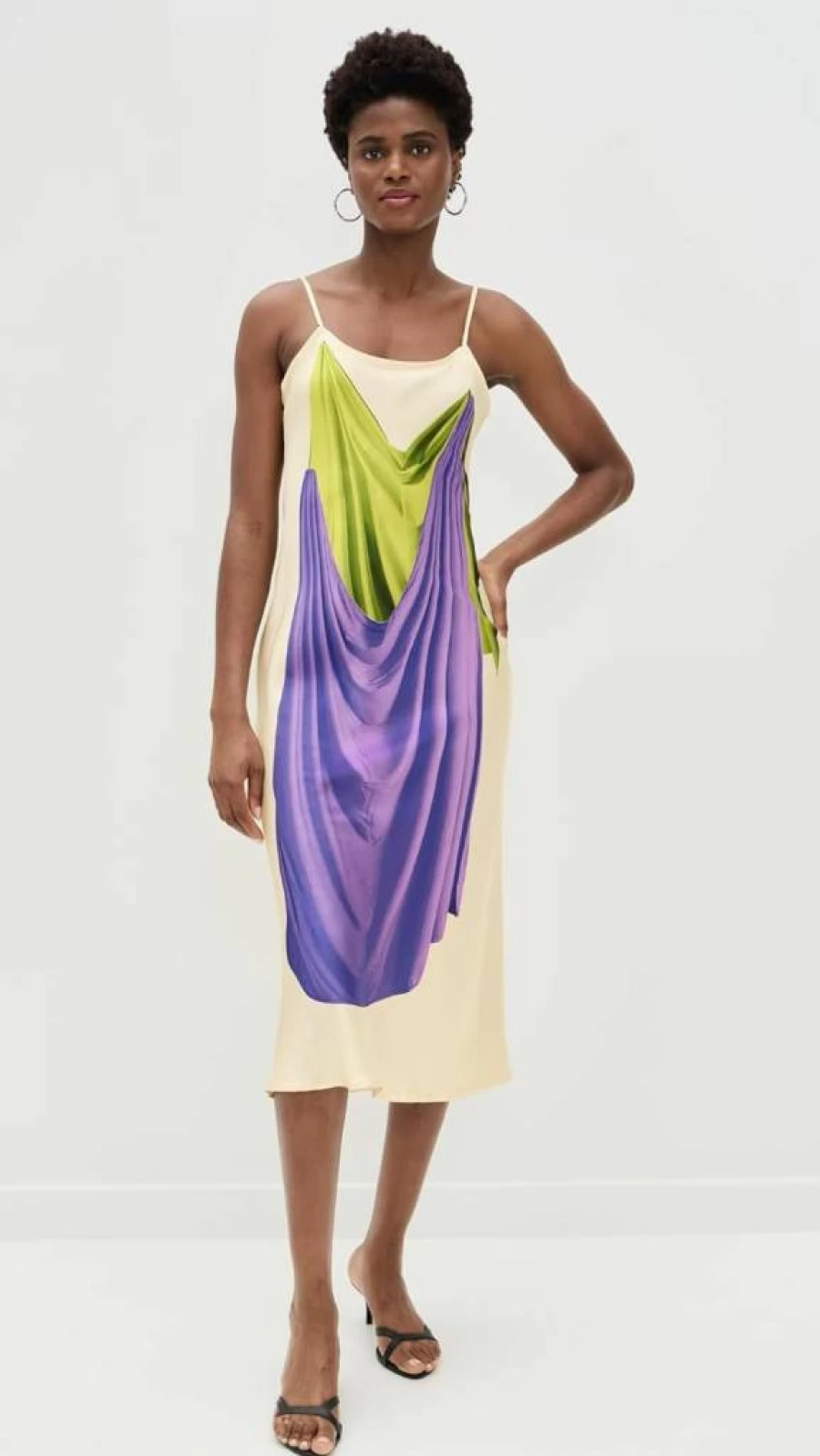 BruceGlen Women's Elegant Double Drape Slip Dress - Comfortable & Stylish Casual Wear