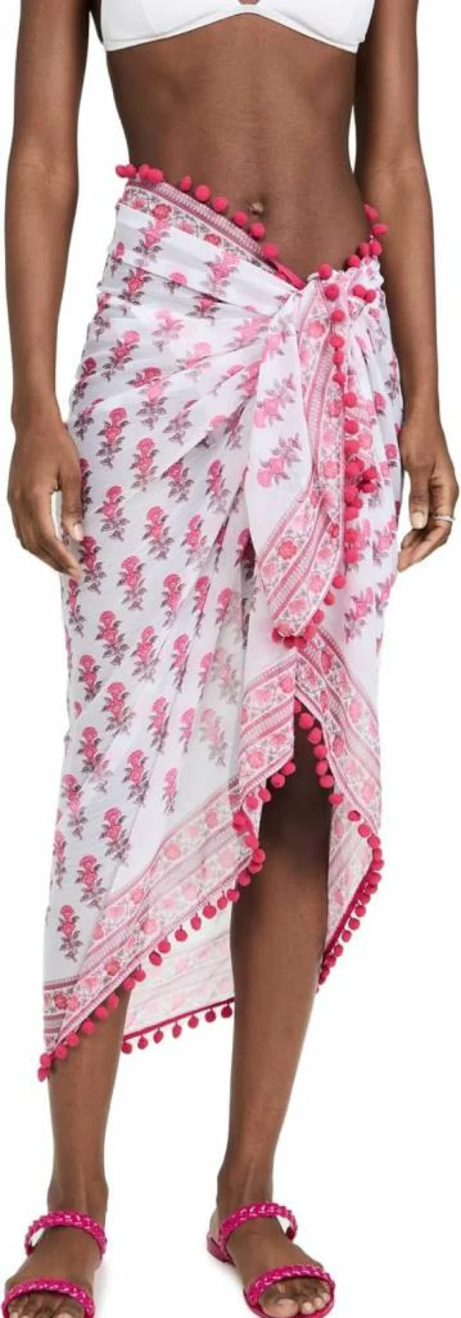Playa Lucila Women's Stylish Border Print Sarong - Beach Cover-Up, Swimwear Wrap, Summer Fashion