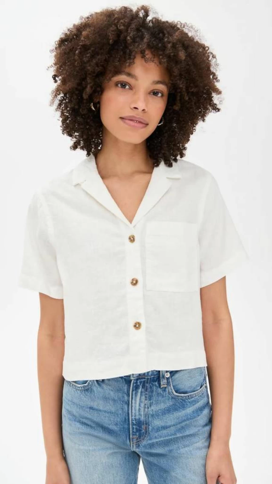 DL1961 Women's Hampton Linen Shirt - Relaxed Fit Linen Top for Women