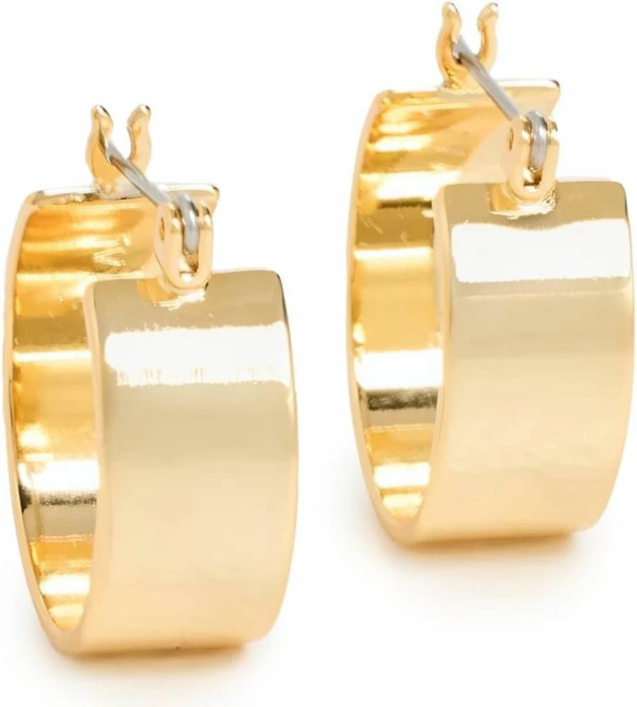LUV AJ Women's Positano Hoops Earrings - Gold Plated Minimalist Hoop Earrings for Women