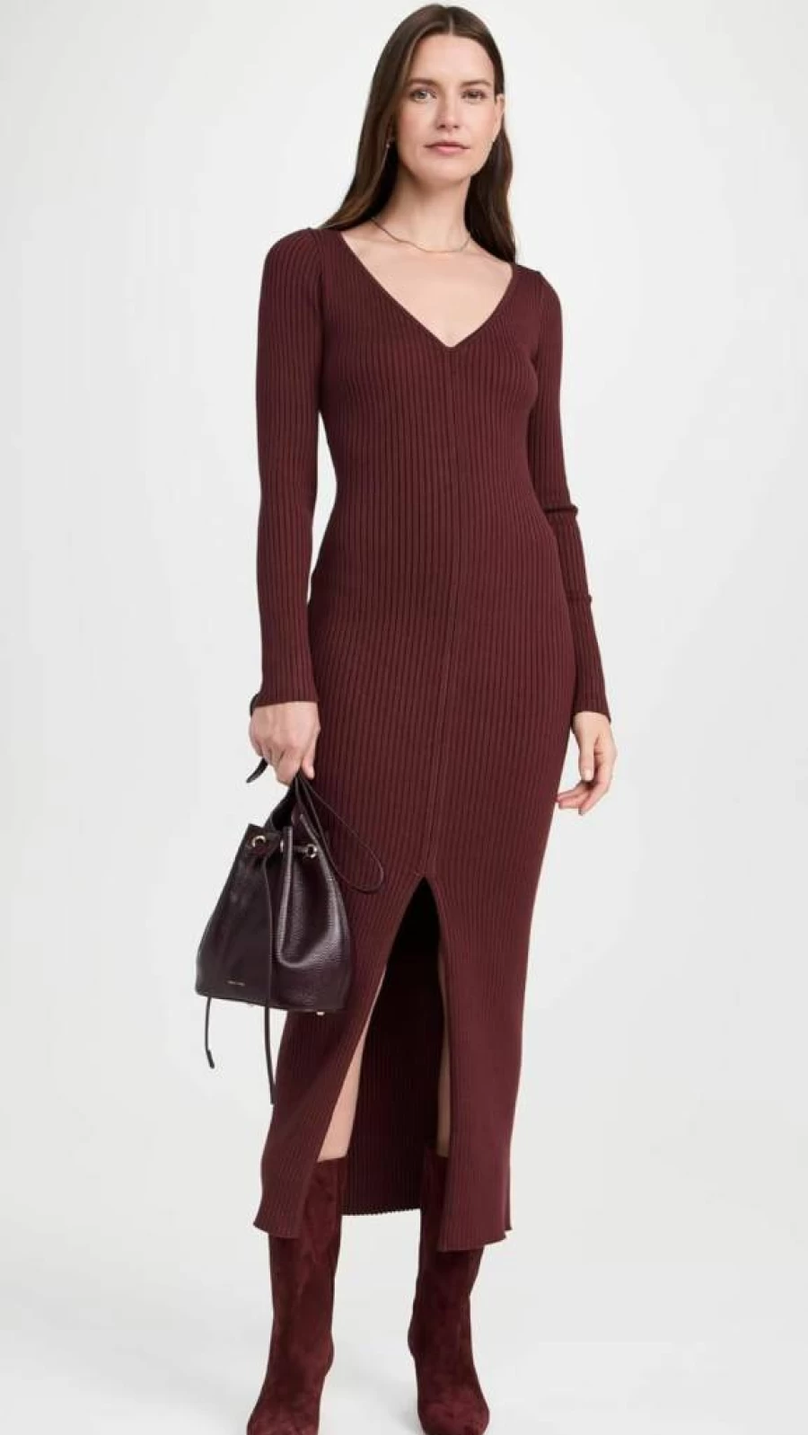ASTR the Label Glenda Women's Knit Sweater Dress - Soft Casual Long Sleeve Pullover
