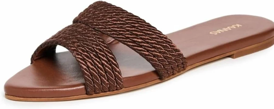 KAANAS Women's Ivy Pointed Toe Slide Sandals with Corded Detail