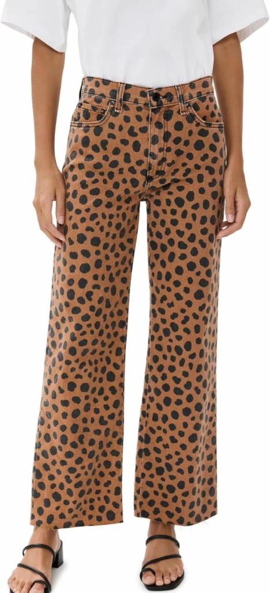 ASKK NY Women's High-Waisted Wide Leg Cropped Pants - Trendy Casual Lounge Trousers for Women