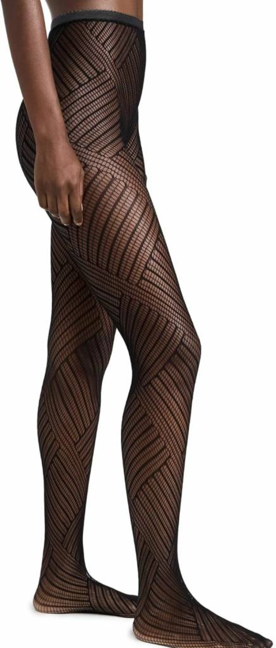 STEMS Women's Geometric Fishnet Tights - Stylish Mesh Pattern Tights for Women
