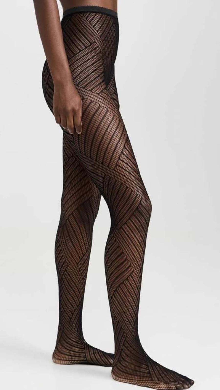 STEMS Women's Geometric Fishnet Tights - Stylish Mesh Pattern Tights for Women