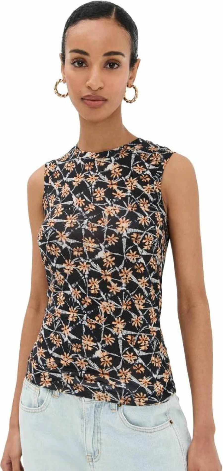 Ulla Johnson Women's Ines Top - Floral Embroidered Blouse with V-Neck and Puff Sleeves