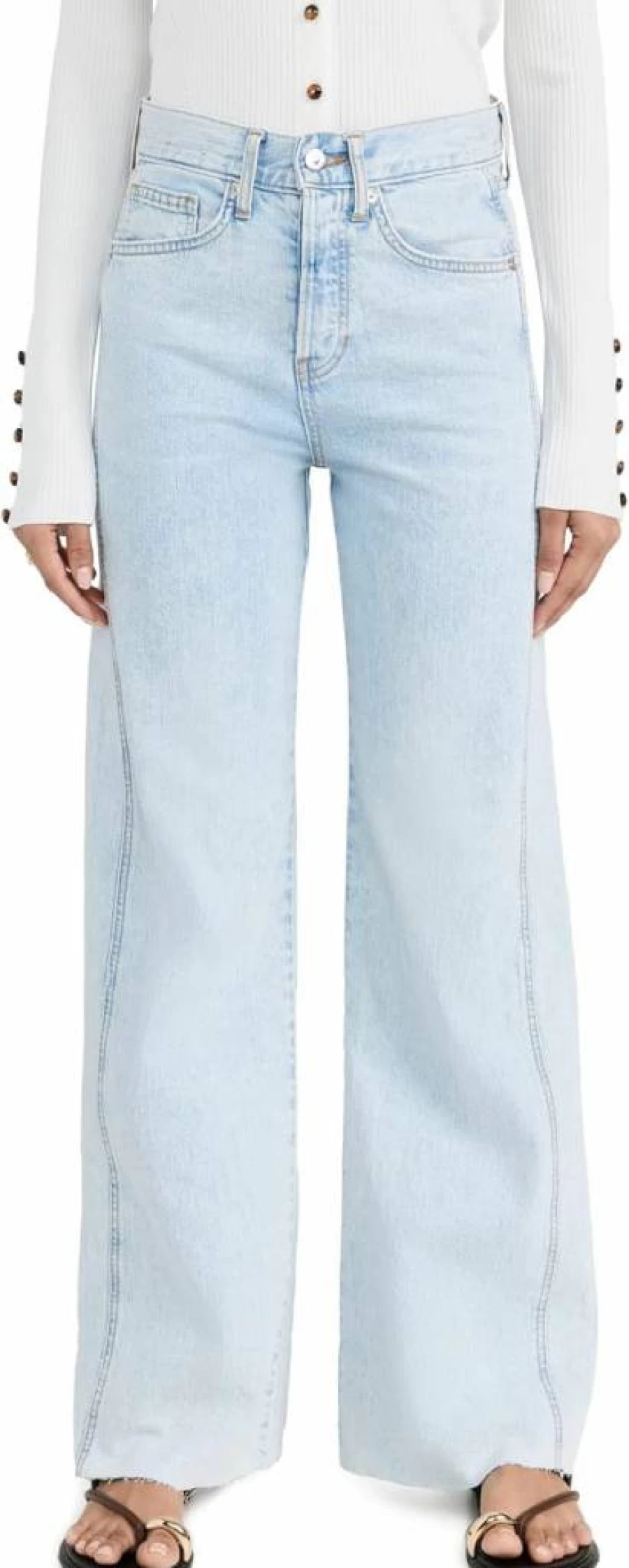 Veronica Beard Jean Women's Taylor High-Rise Wide Leg Denim Jeans for Stylish Comfort