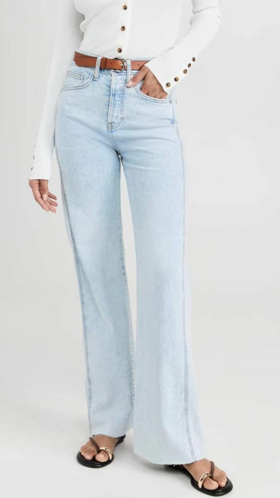Veronica Beard Jean Women's Taylor High-Rise Wide Leg Denim Jeans for Stylish Comfort
