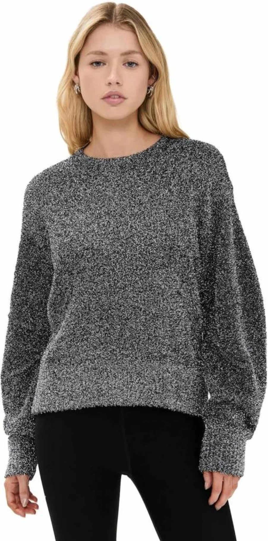 Helmut Lang Women's Metallic Apex Crewneck Pullover Sweater