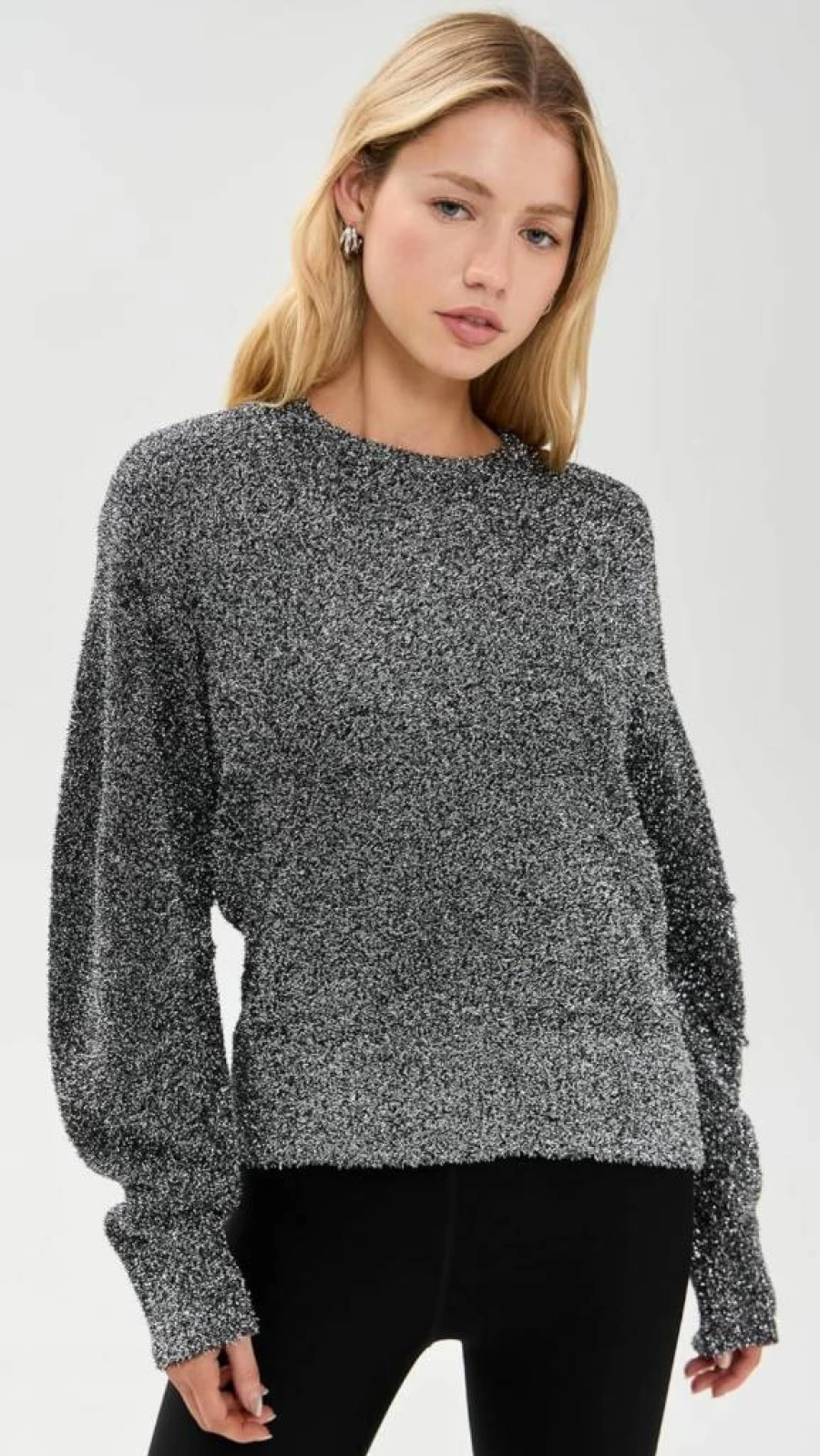 Helmut Lang Women's Metallic Apex Crewneck Pullover Sweater