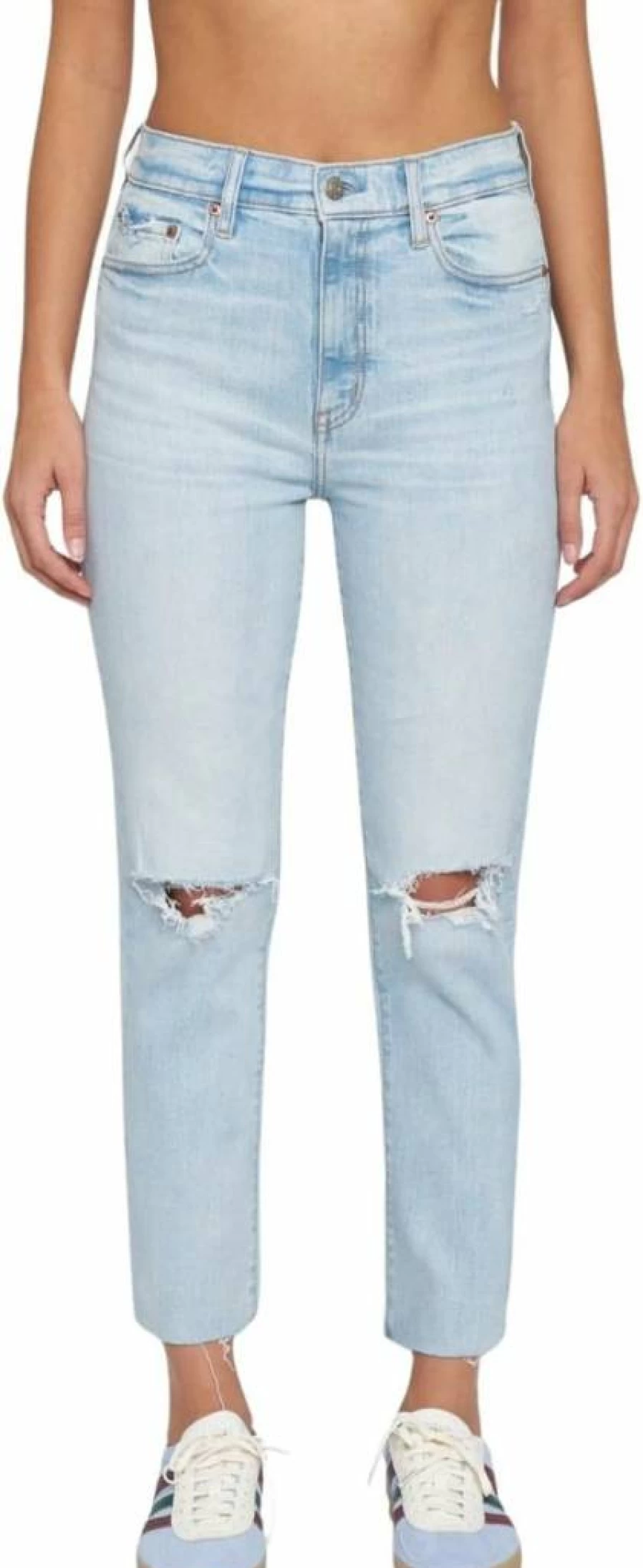 DAZE Inked High Rise Slim Straight Jeans for Women - Everyday Comfort Denim Pants