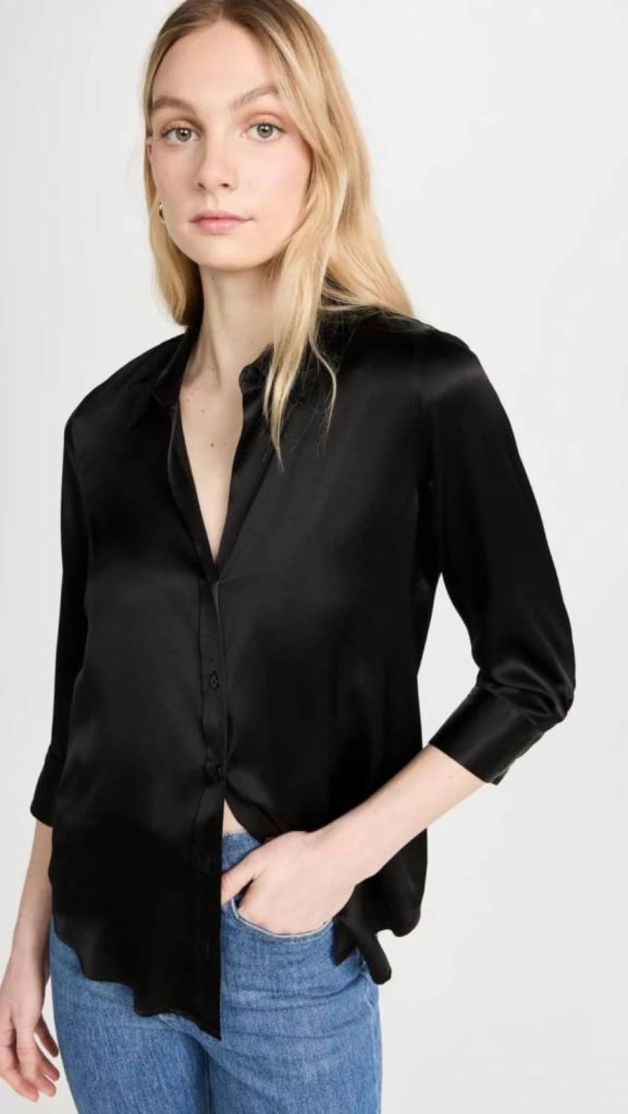 L'AGENCE Women's Dani 3/4 Sleeve Blouse | Stylish Casual Top for Women