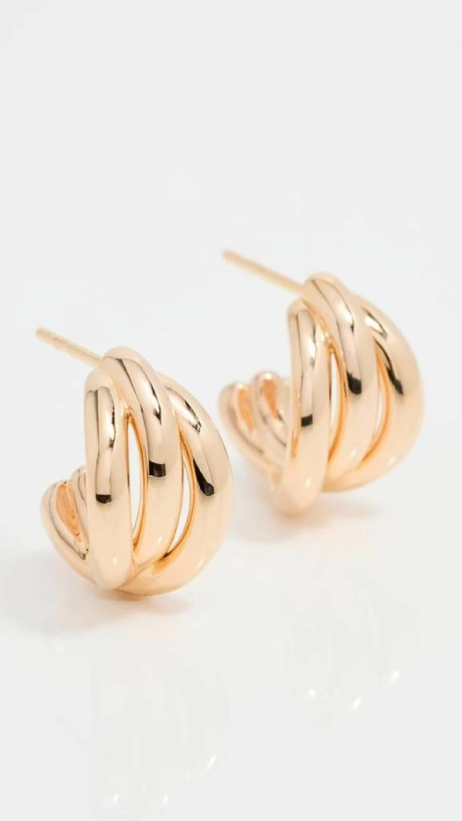EF Collection Women's 14K Gold Knot Huggie Hoop Earrings for Everyday Wear