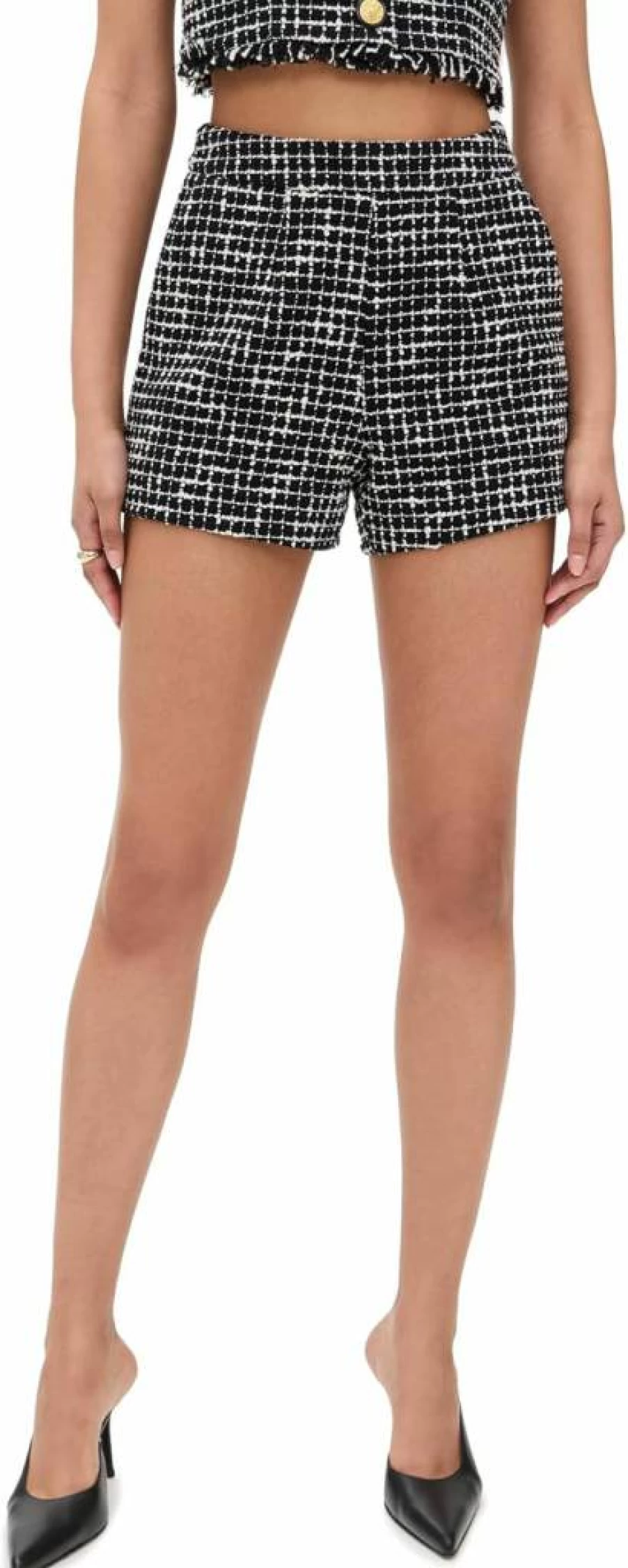 L'AGENCE Women's Ashton High-Rise Denim Shorts - Classic Fit Distressed Blue Jeans Shorts for Women