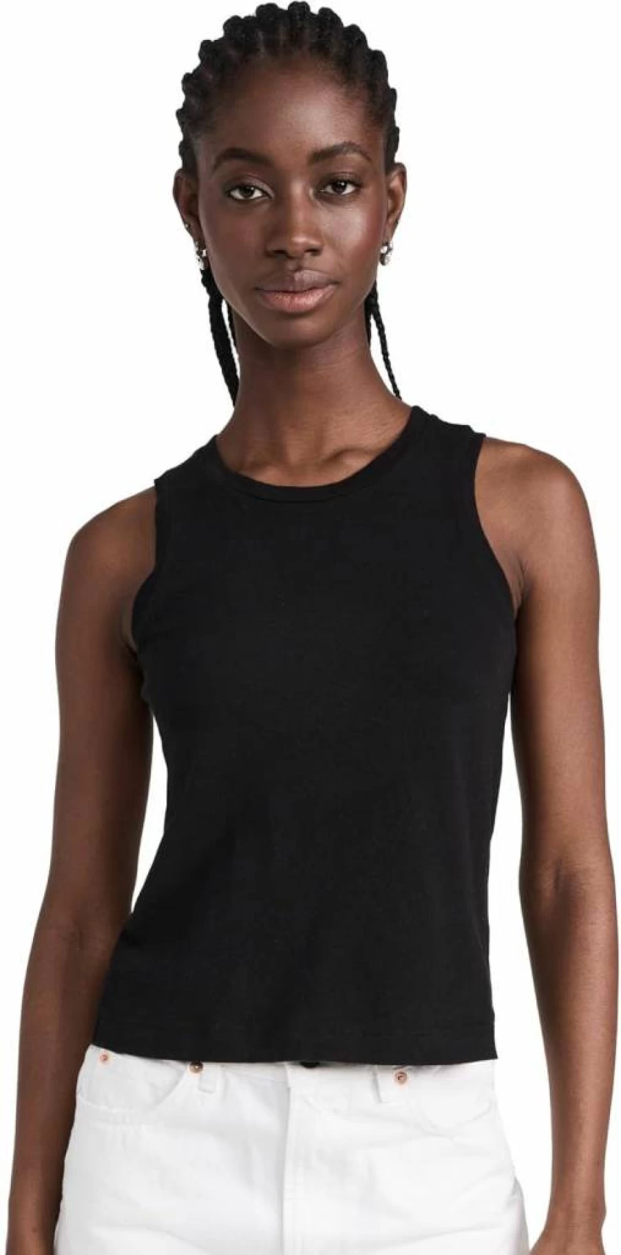 L'AGENCE Women's Mikaela Sleeveless Tank Top - Casual Stretch Cotton Blend Shirt for Women