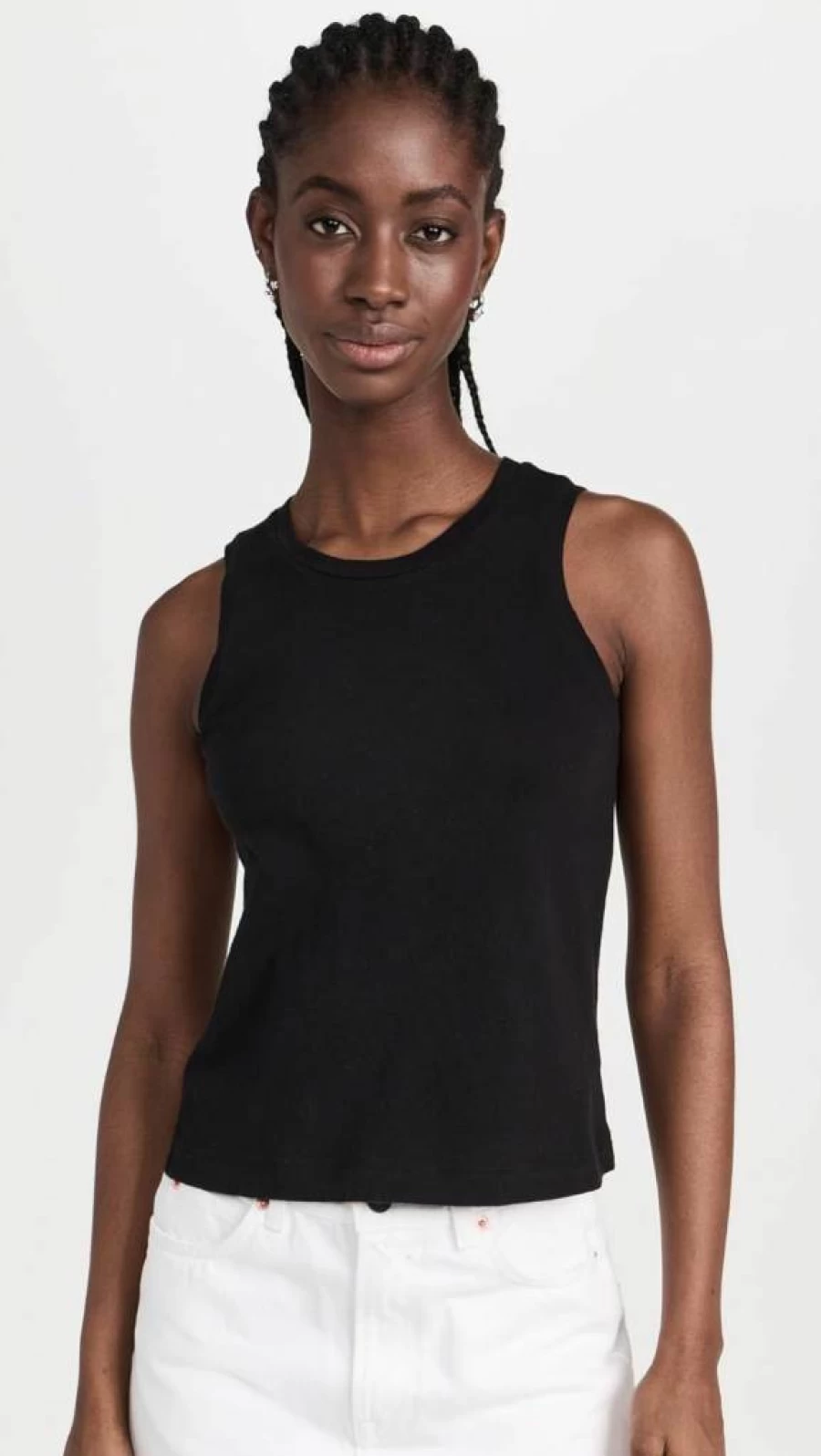 L'AGENCE Women's Mikaela Sleeveless Tank Top - Casual Stretch Cotton Blend Shirt for Women