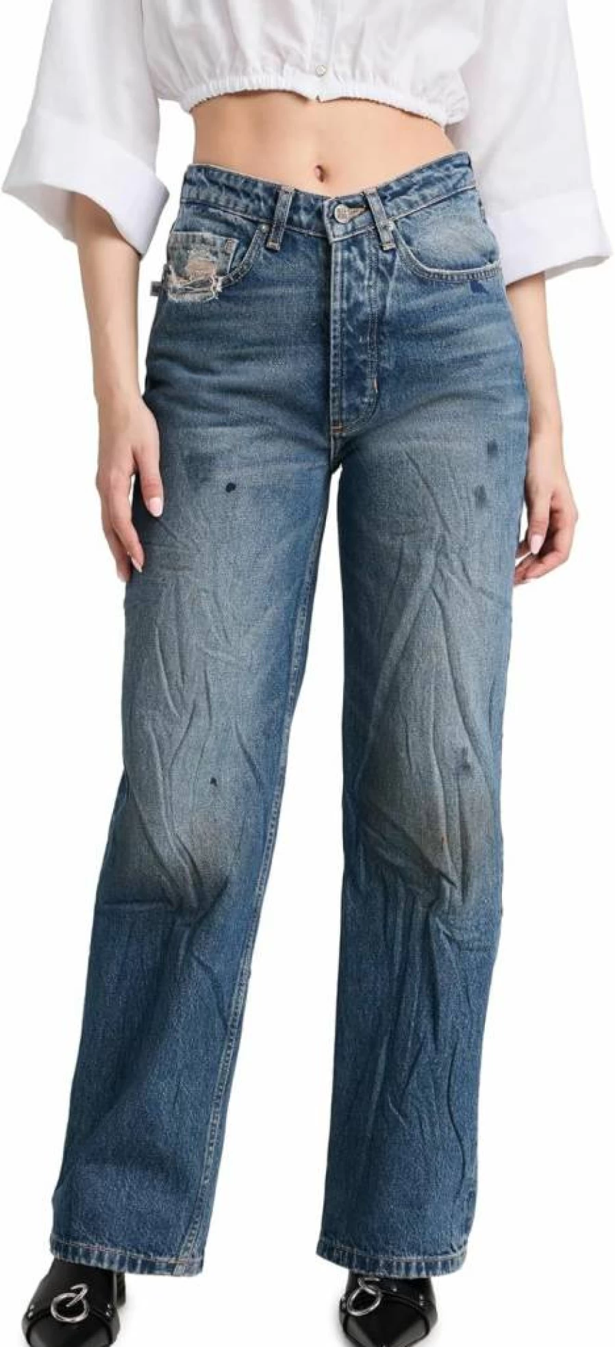 Oak & Acorn Women's Ninety Three Mid Rise Loose Fit Jeans - Comfortable Denim Pants for Casual Wear