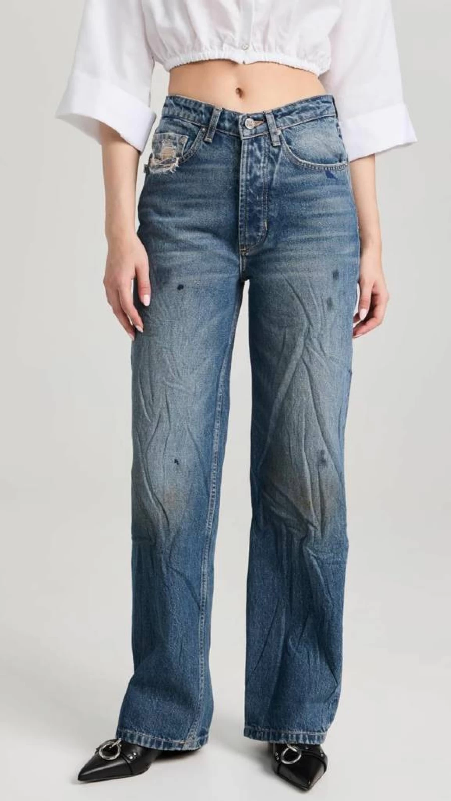 Oak & Acorn Women's Ninety Three Mid Rise Loose Fit Jeans - Comfortable Denim Pants for Casual Wear