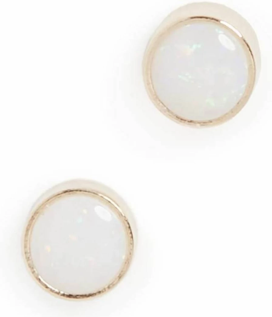 ZOE CHICCO 14K Gold Opal Stud Earrings for Women – Dainty Gemstone Jewelry
