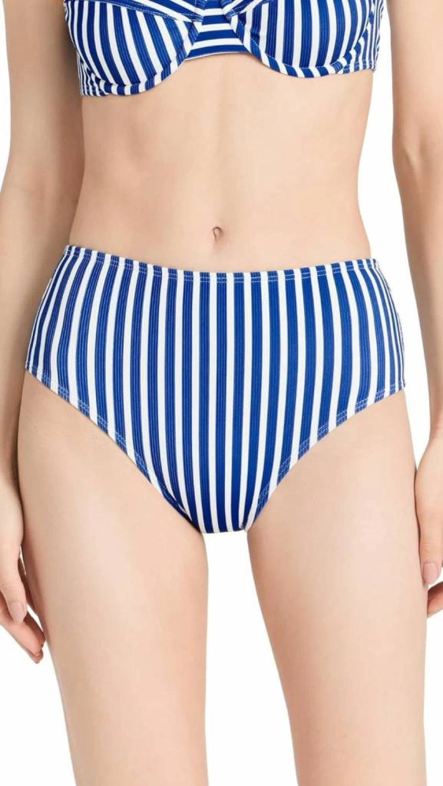 Shoshanna Women's High Waist Bikini Bottoms - Retro High-Cut Swimwear for Women