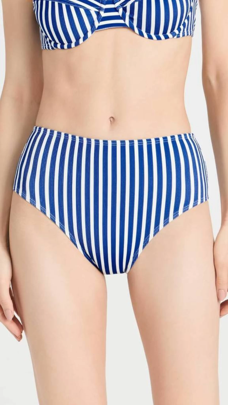 Shoshanna Women's High Waist Bikini Bottoms - Retro High-Cut Swimwear for Women