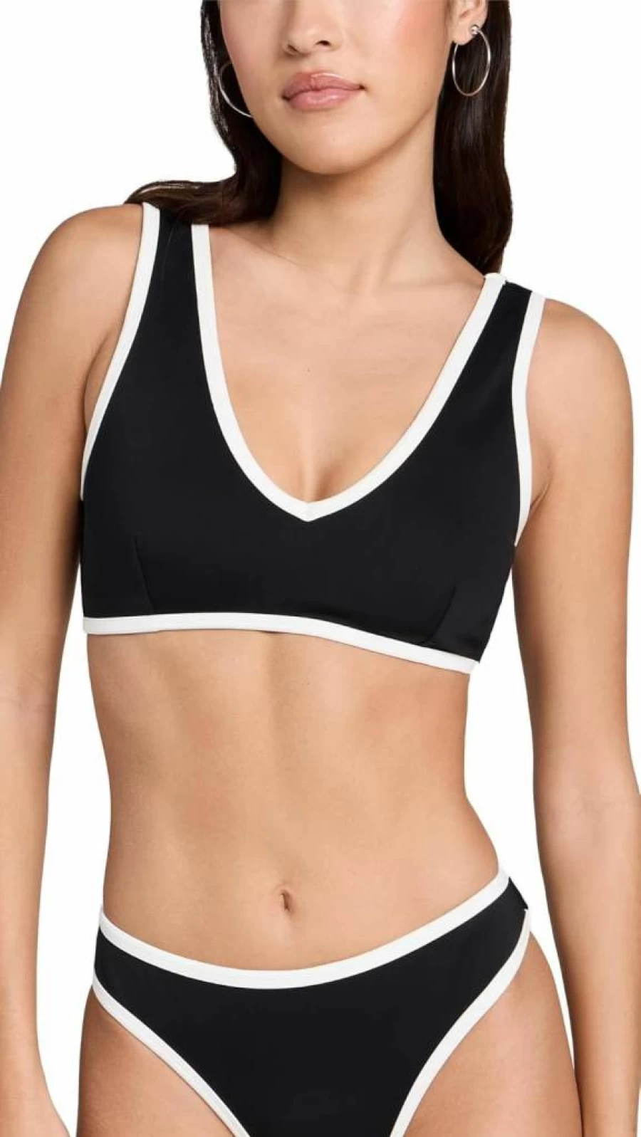 Good American Women's Varsity Support Top - Athletic Comfort Fit Workout Shirt