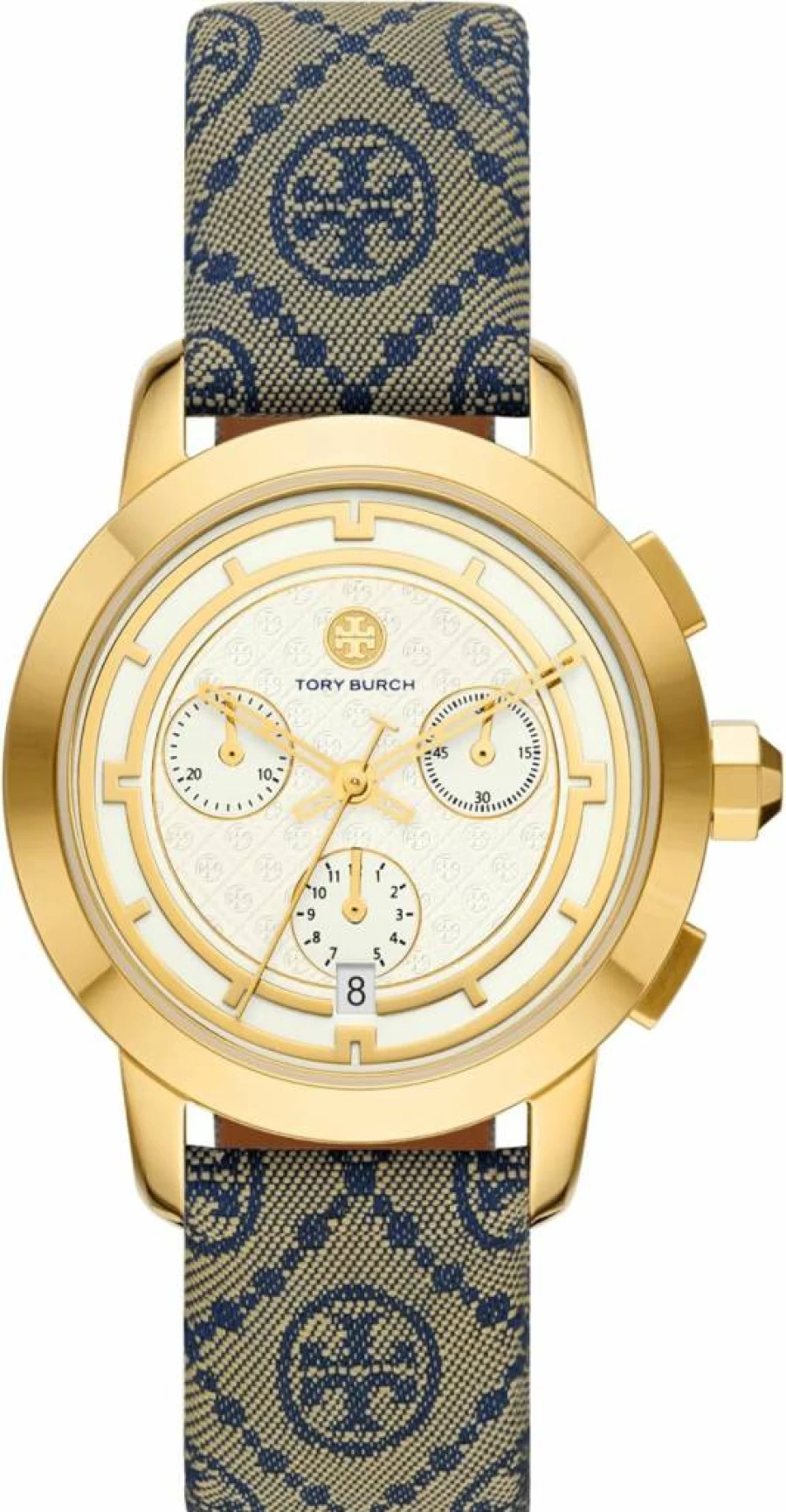 Tory Burch Women's Stainless Steel and Leather Band Watch - Elegant Designer Timepiece
