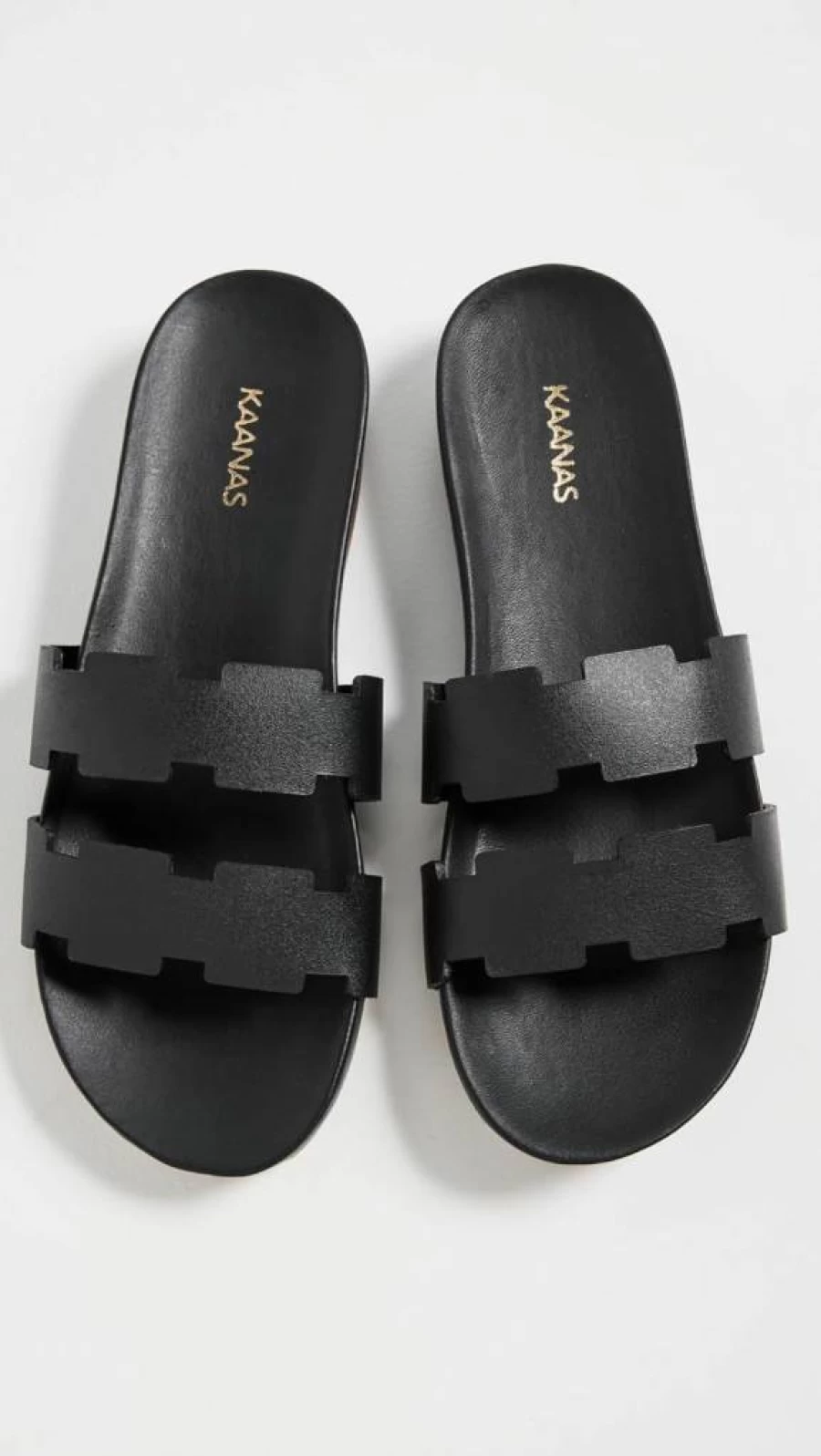 KAANAS Women's Alexandria Geometric Ladder Design Pool Slides | Comfortable Summer Sandals