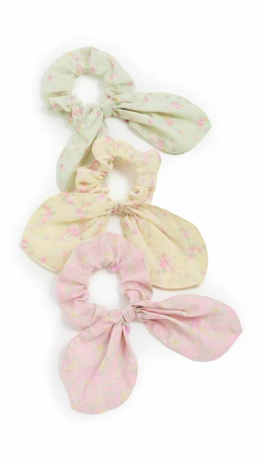 LOVESHACKFANCY Women's Market Posy Scrunchies 3-Pack - Floral Hair Ties Set, Multi-Color Fashion Accessories