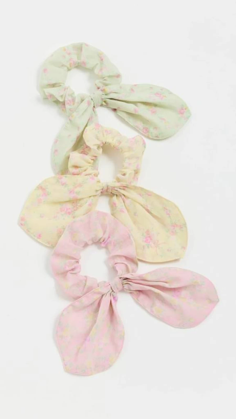 LOVESHACKFANCY Women's Market Posy Scrunchies 3-Pack - Floral Hair Ties Set, Multi-Color Fashion Accessories