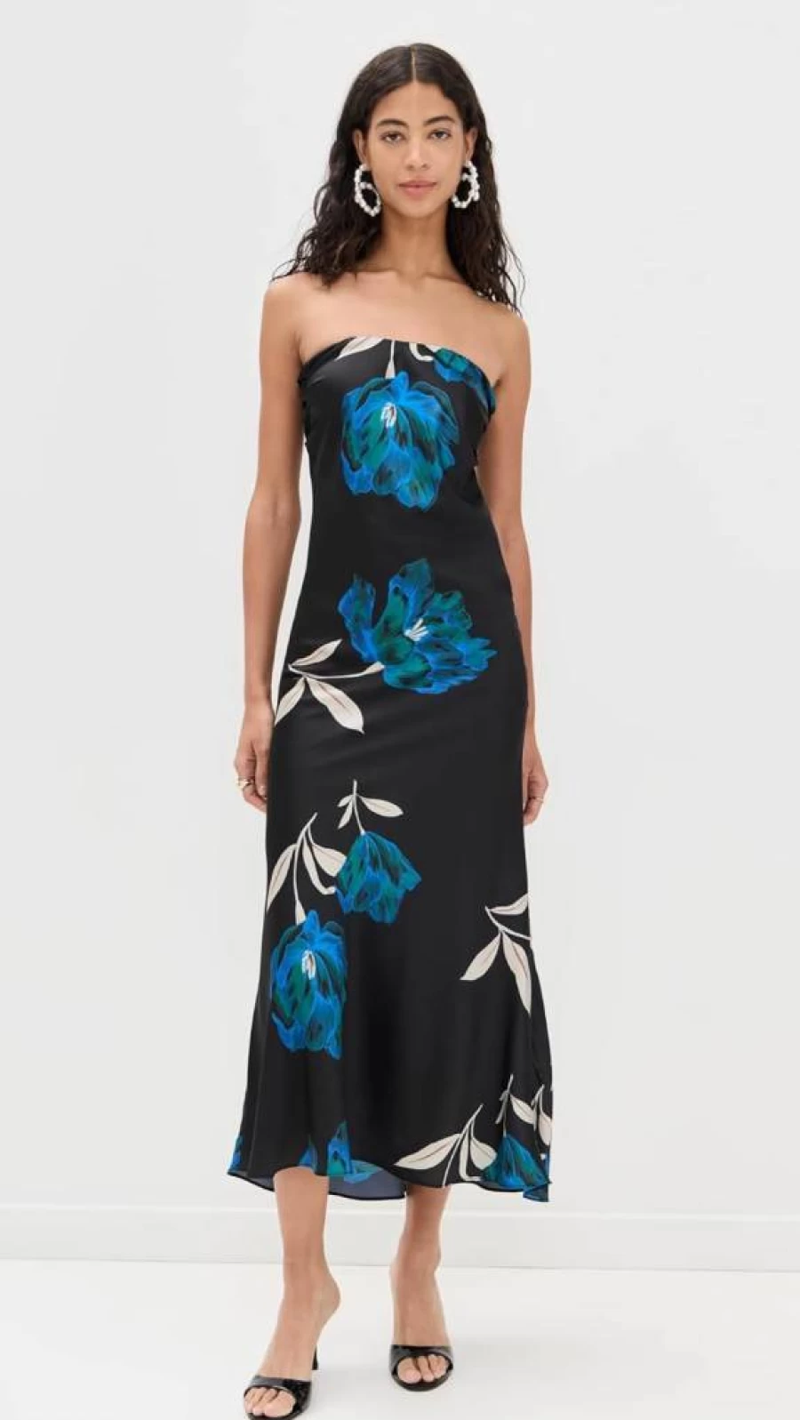 Misa Women's Cheryl Dress - Elegant Flowy Summer Dress with V-Neck and Floral Print