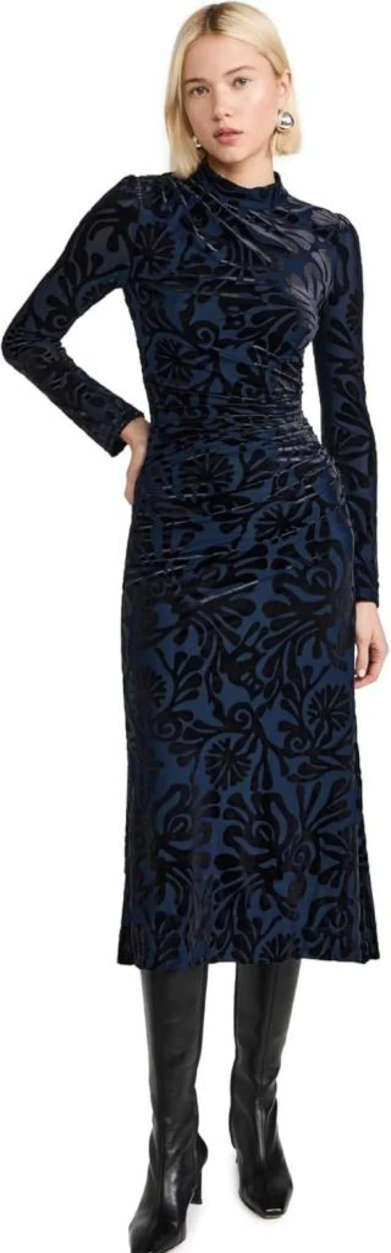 Sea Women's Alia Stretch Burnout Velvet Dress - Elegant Sleeveless Party Gown