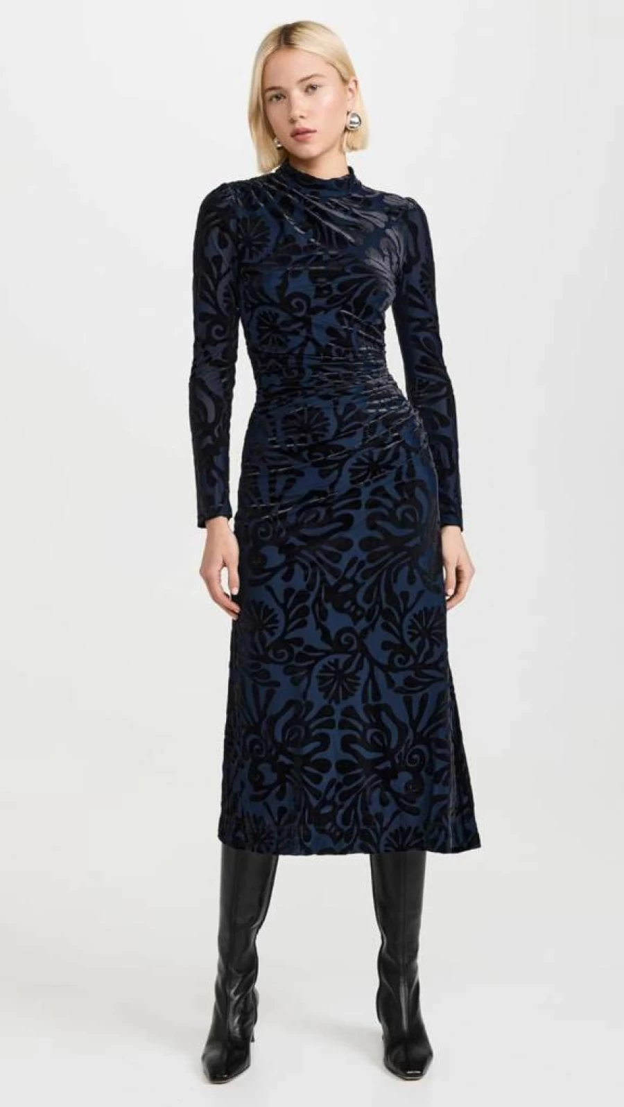 Sea Women's Alia Stretch Burnout Velvet Dress - Elegant Sleeveless Party Gown