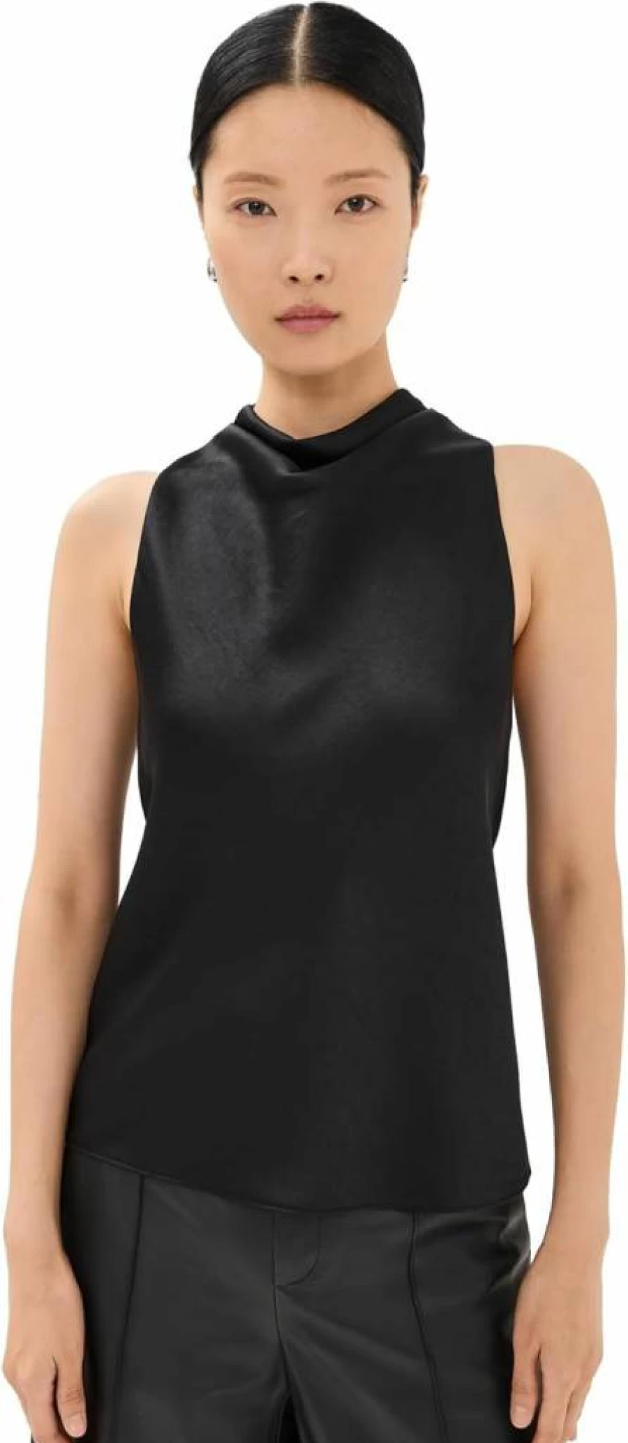 Vince Women's Satin Cowl Neck Blouse - Elegant Bias-Cut Top for Women