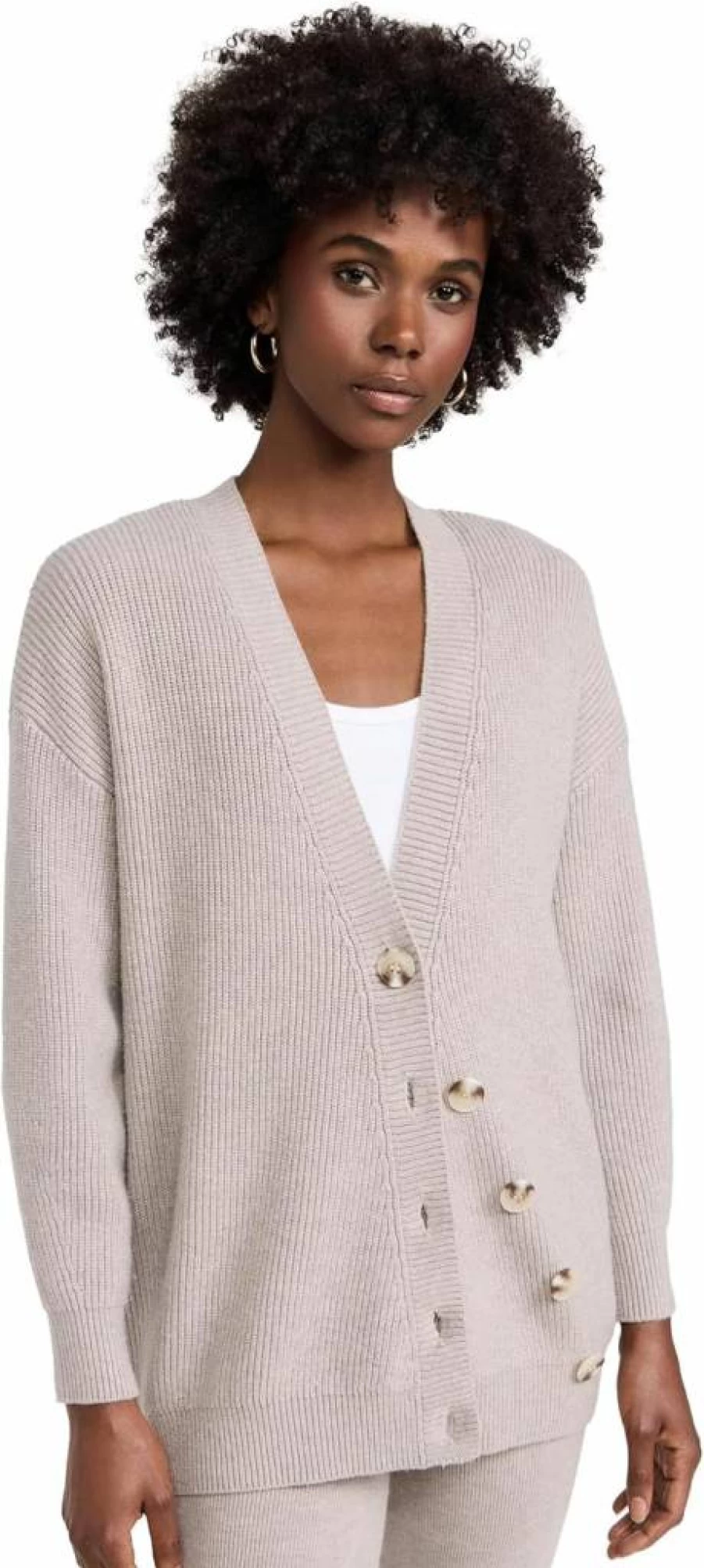 525 Women's Evelyn Asymmetrical Luxe Oversized Cardigan - Soft Chunky Knit Open Front Long Sweater Coat