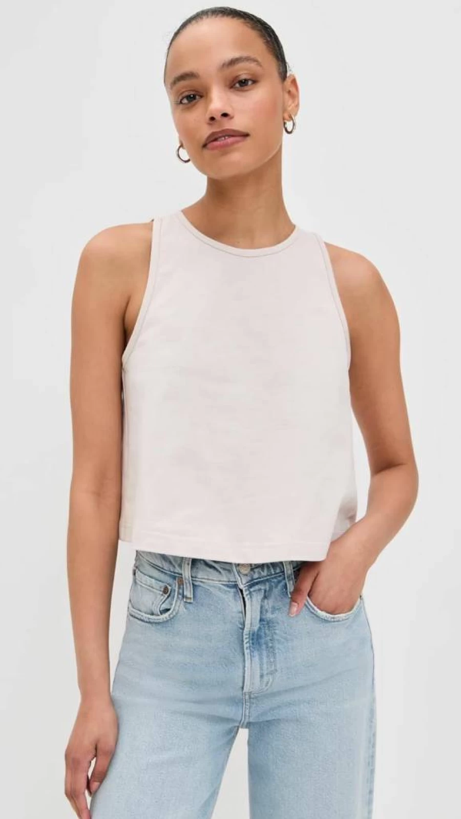 Apiece Apart Women's Agnes Tank Top - New Casual Stretch Cotton Blend Shirt