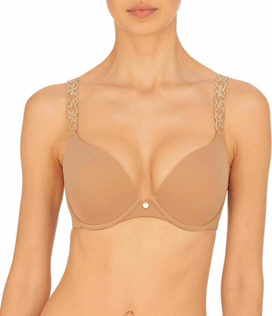 Natori Women's Pure Luxe Push-Up Underwire Bra 727321 - Comfortable Lace Demi Cup for Enhanced Support