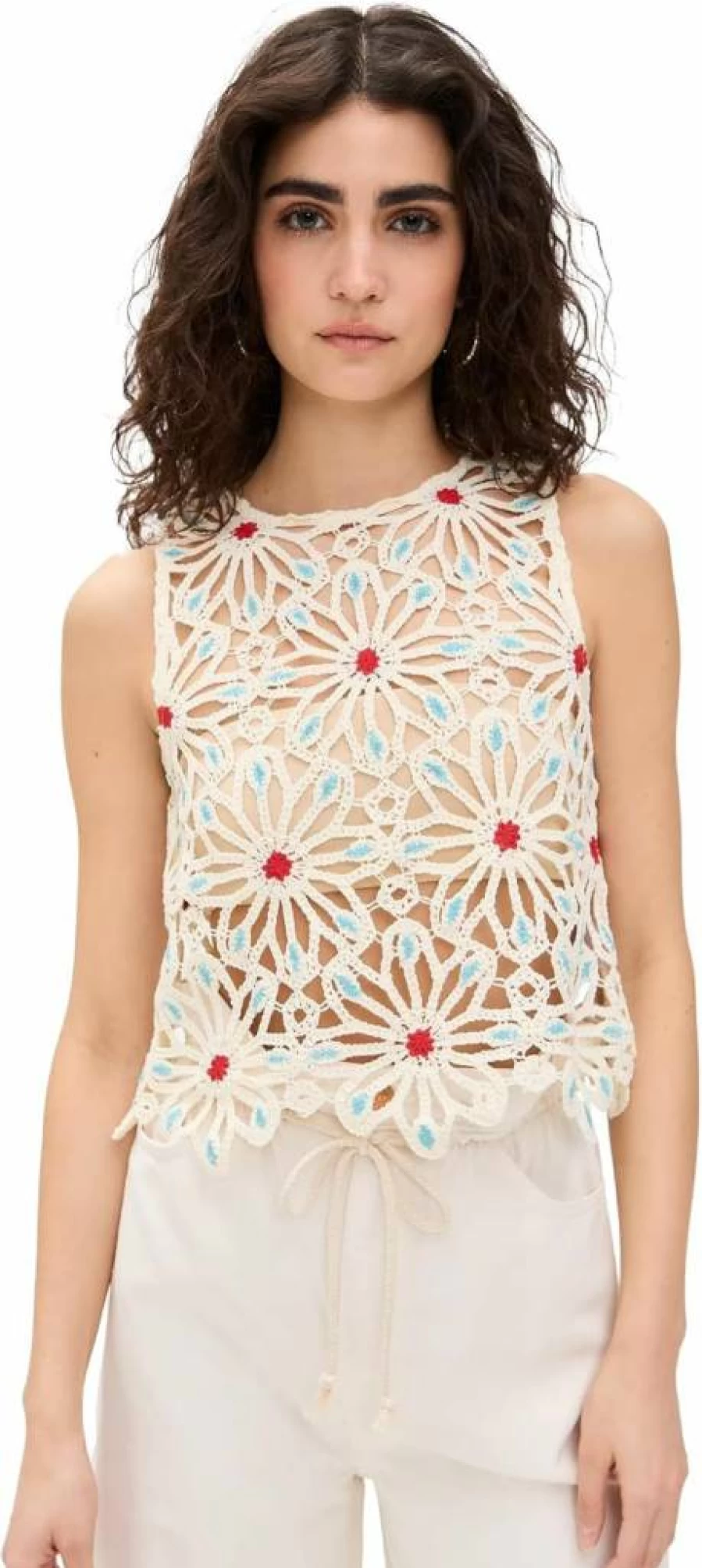 MOTHER Women's Daisy Shell Top - Floral Print Casual Blouse