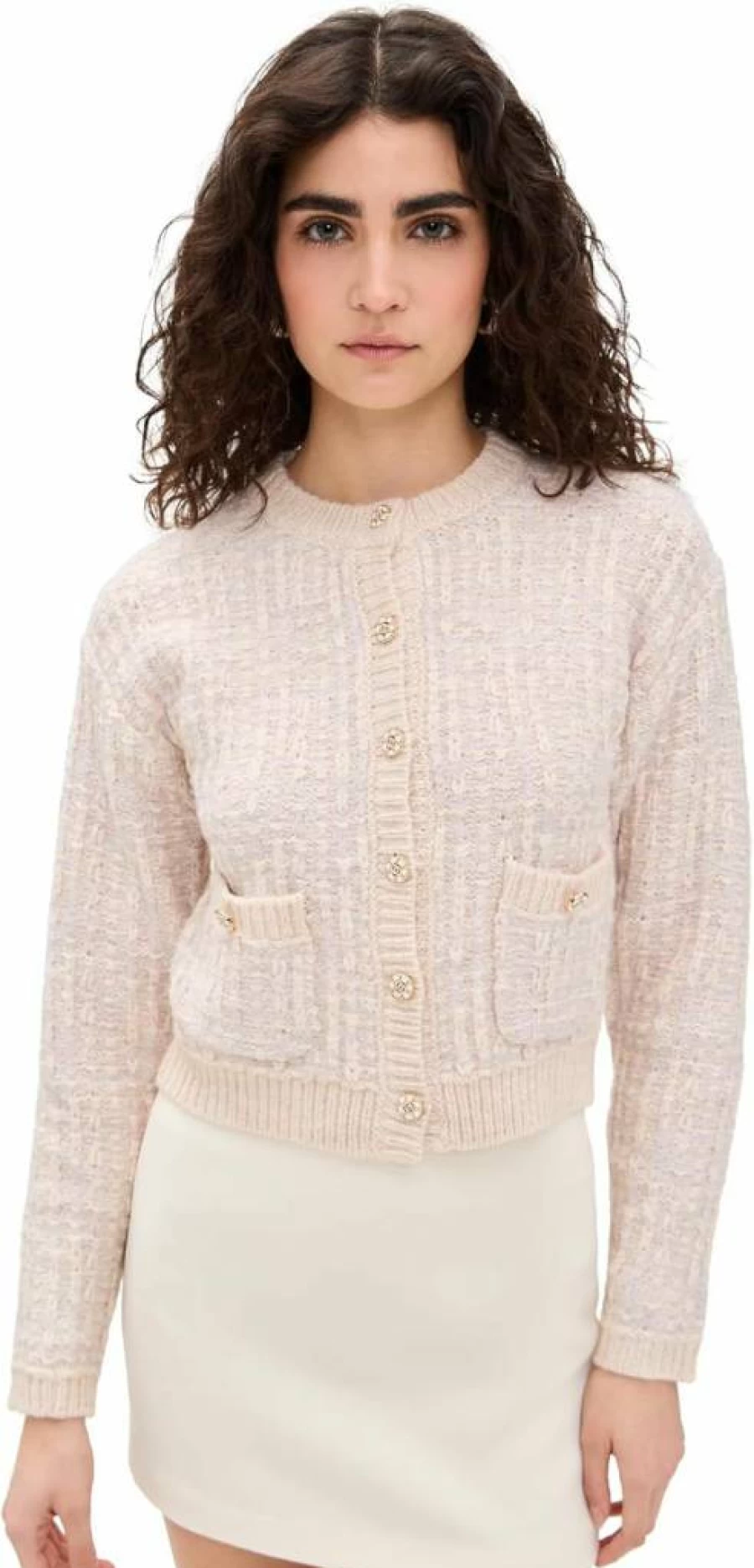 ASTR the Label Women's Leyla Knit Cardigan - Soft Casual Long Sleeve Open Front Sweater