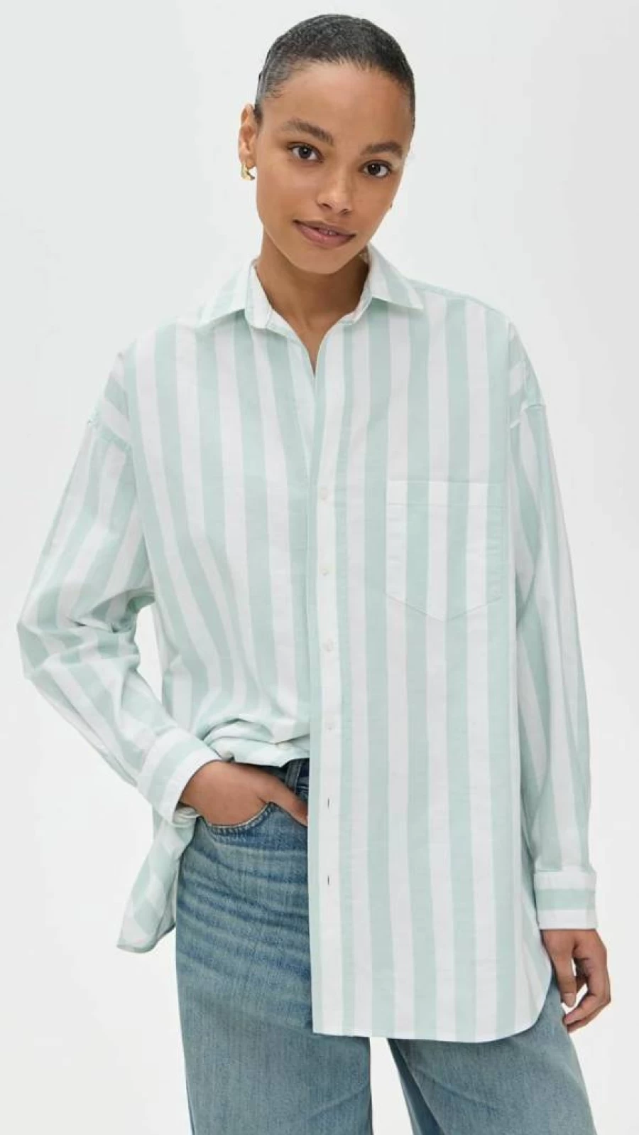 Frank & Eileen Women's Classic Oversized Button-Down Shirt - Elegant Long Sleeve Blouse for Women