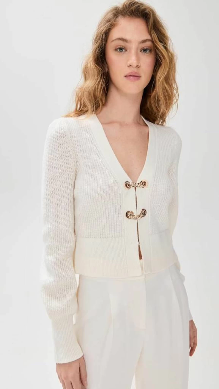 Generation Love Women's Monse Chain Button Cardigan Sweater