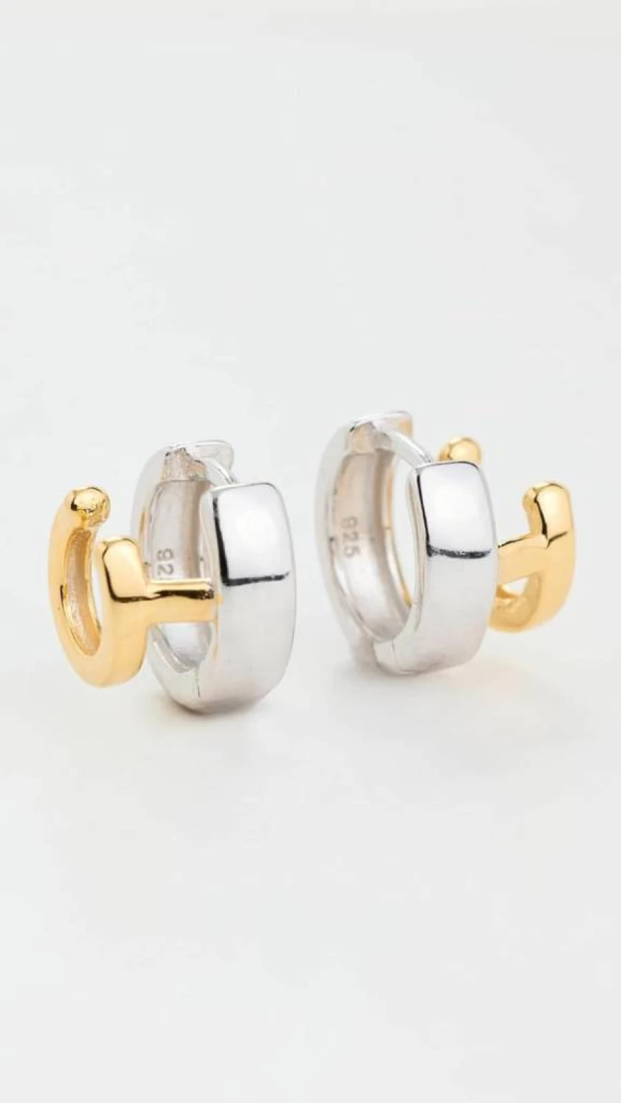SHASHI Women's Double Katerina Two-Tone Hoop Earrings - Gold & Silver Fashion Jewelry