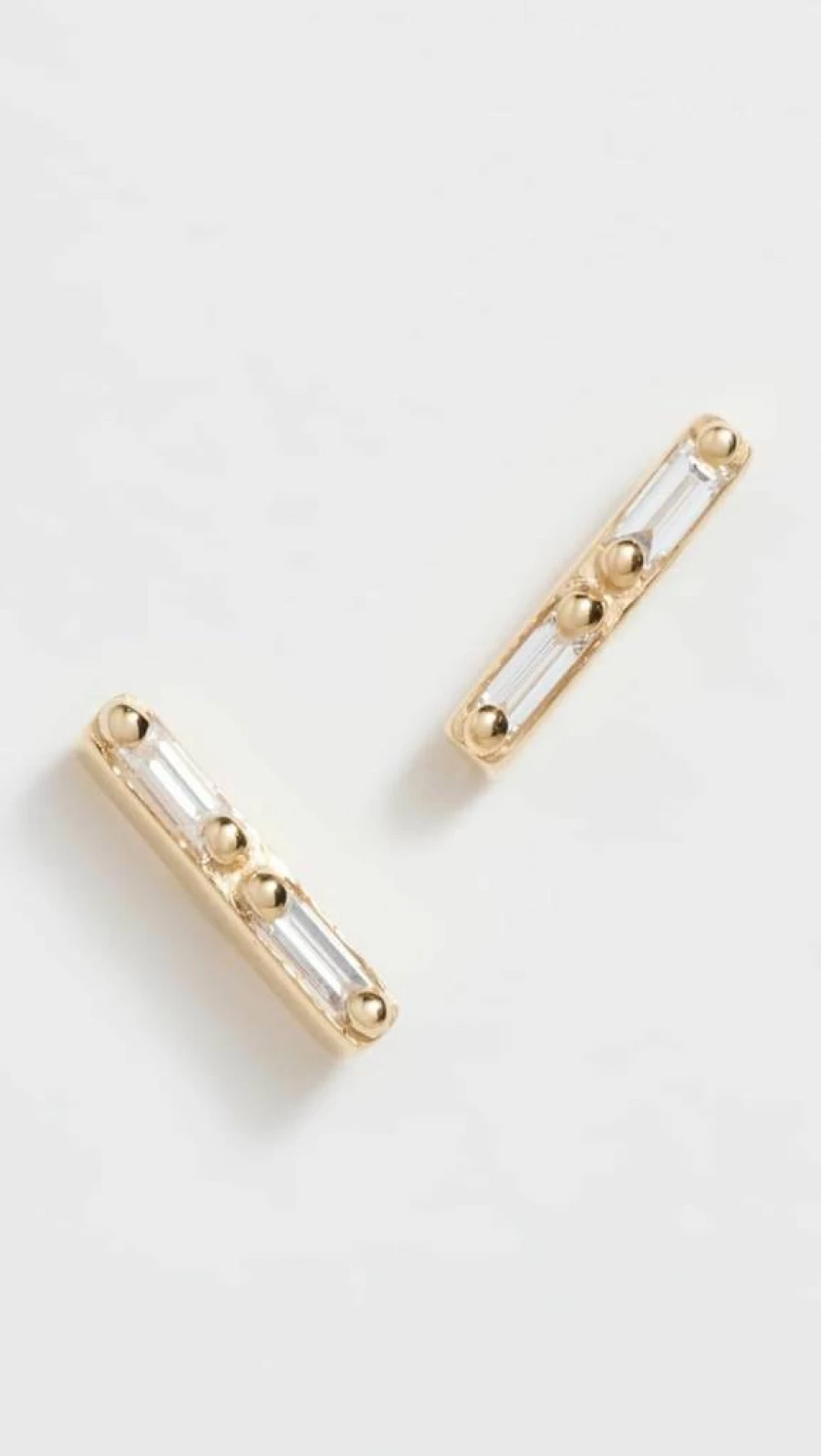 Suzanne Kalan 14K Gold Baguette Diamond Stud Earrings for Women