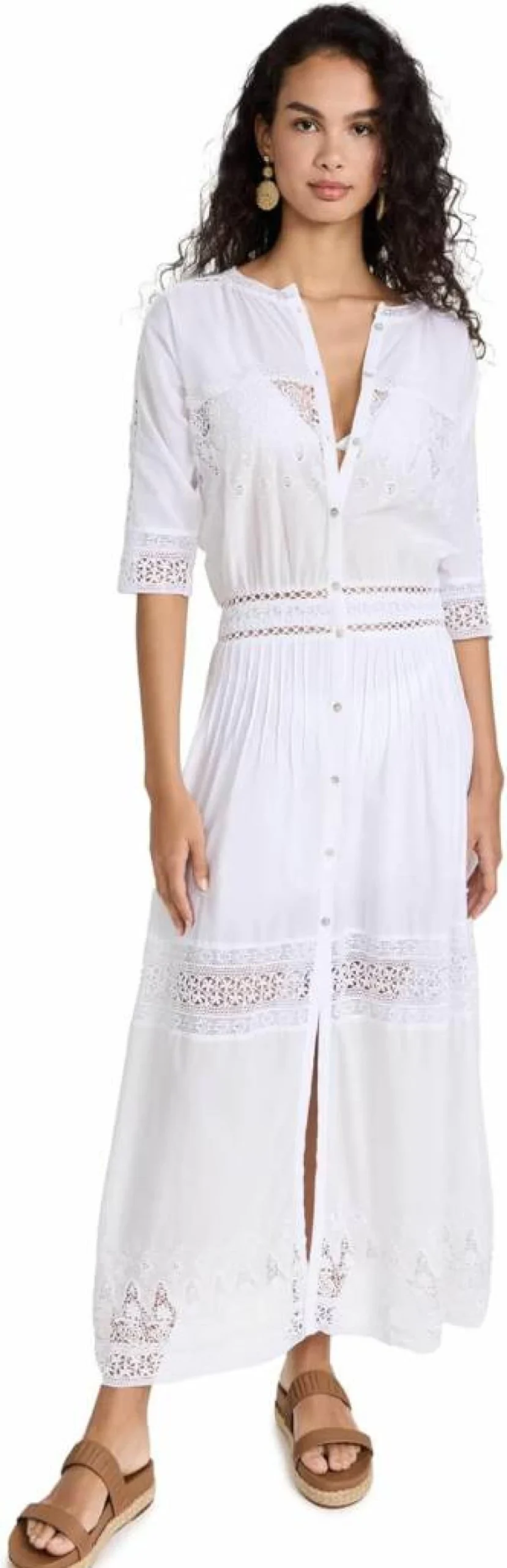 LOVESHACKFANCY Women's Beth Floral Lace Dress - Boho Chic Mini Dress for Women