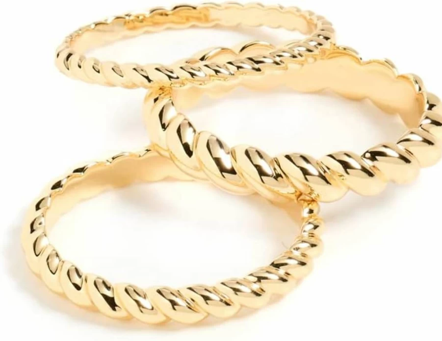 Gorjana Women's Sterling Silver Stackable Crew Ring Set - Minimalist Dainty Rings for Everyday Wear