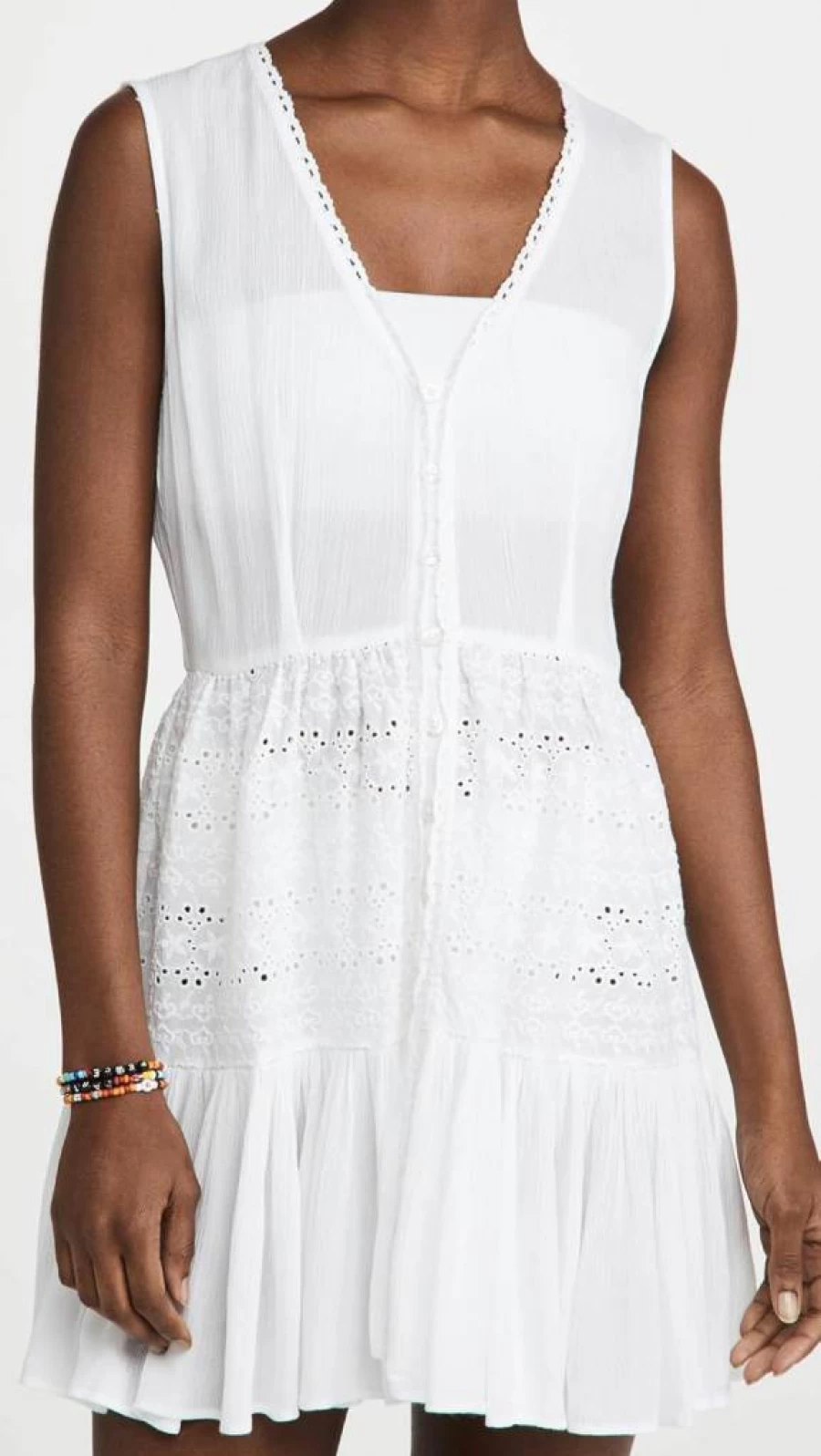 Playa Lucila Women's Eyelet Lace Mini Dress - Summer Boho Flowy Short Dress