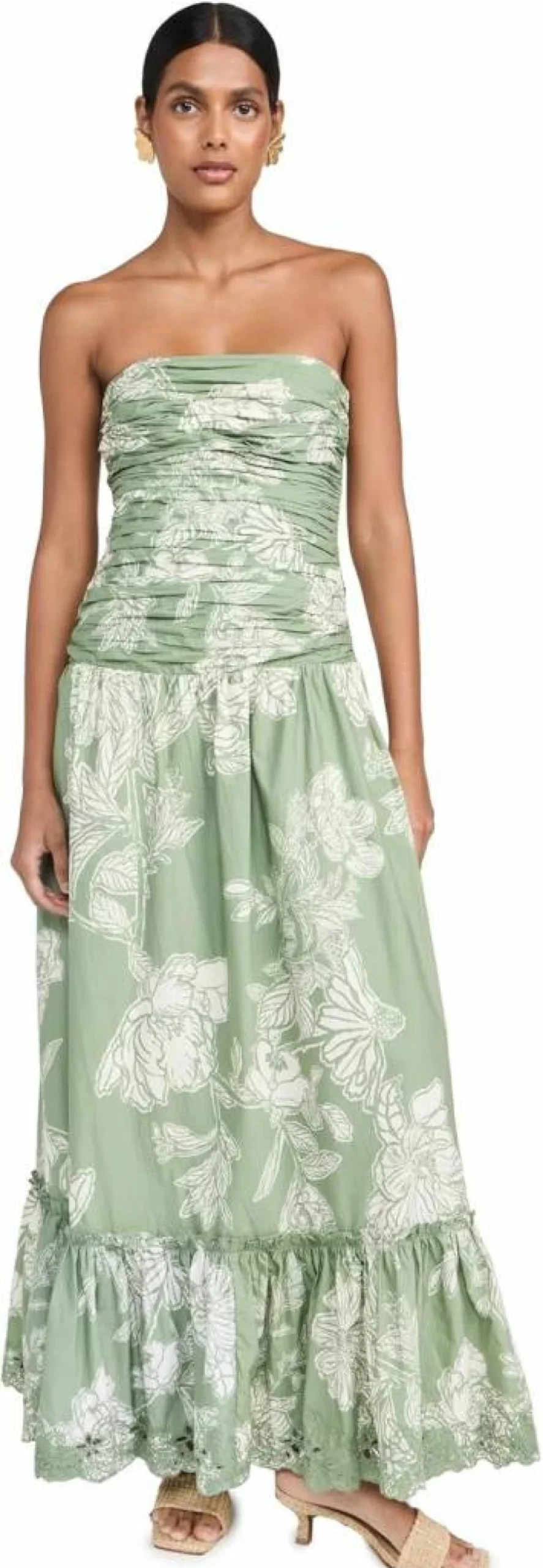 Hemant and Nandita Women's Elegant Strapless Long Evening Dress for Special Occasions