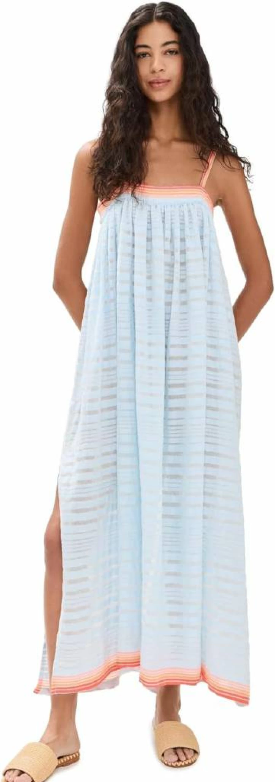lemlem Women's Eda Flowy Dress - Boho Chic Summer Maxi Dress with Breathable Fabric