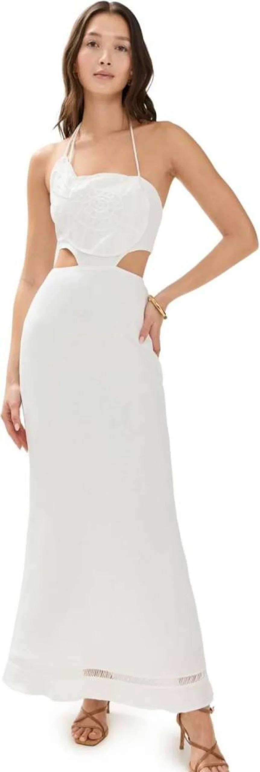 The Wolf Gang Women's Cara Maxi Dress - Flowy Beach Summer Shell Dress