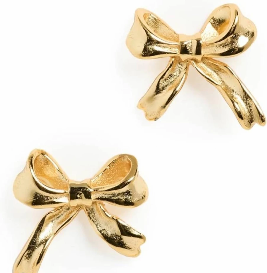 SHASHI Women's Charlotte Bow Mini Stud Earrings - Sterling Silver Elegant Studs for Women